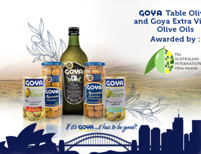 Goya Olive Oils and Table Olives, awarded by the Australian International Olive Awards